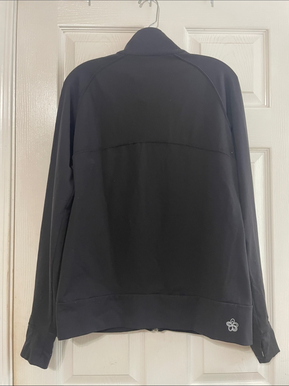 Tuff Athletics Size Large Black Mock Neck Zip Up Jacket Thumb Holes Pockets - Picture 9 of 14